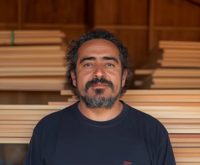 Hombre cruz católica con oración del Padre Nuestro grabada